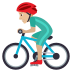 🚴🏼‍♂️ man biking: medium-light skin tone display on JoyPixels